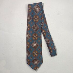 Stylish Geometric Tie in Teal and Red